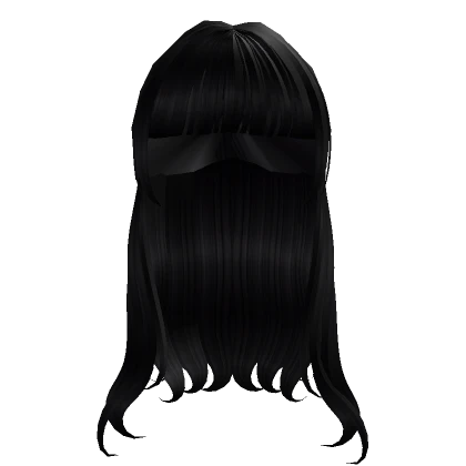 Black Wavy Hair with Straight Bangs