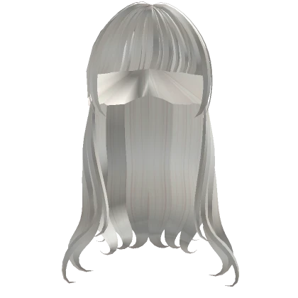 White Wavy Hair with Straight Bangs