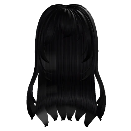 Black Wavy Hair With Long Curtain Bangs