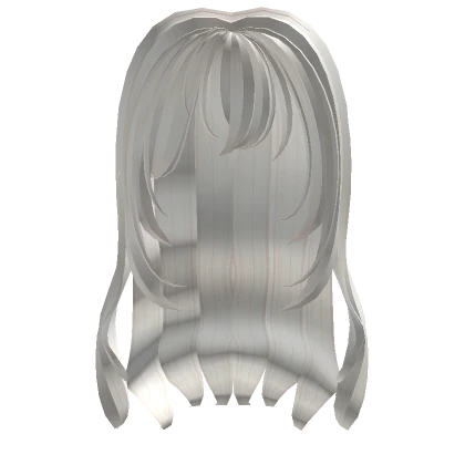 White Wavy Hair With Long Curtain Bangs