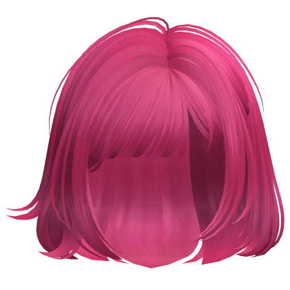 Short Messy Anime Bob w/ Bangs (Hot Pink)