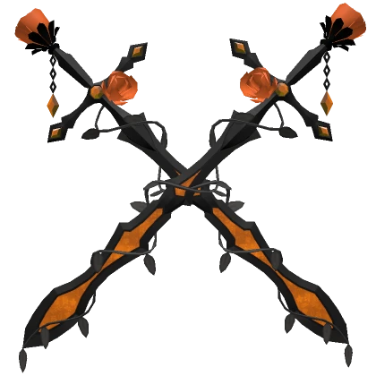 Double Jewelled Rose Swords - Orange