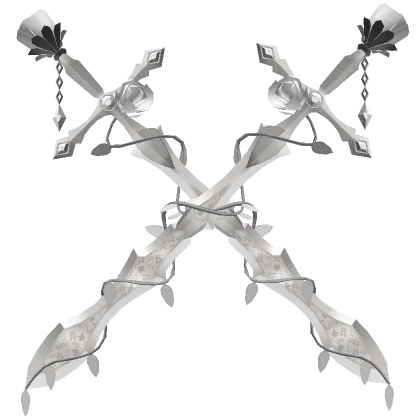 Double Jewelled Rose Swords - White