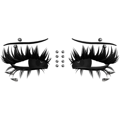 ♡ emo lashes w piercings (black)