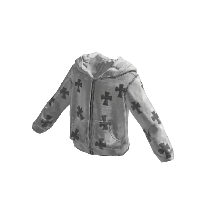 y2k Cross Zip-Up Hoodie