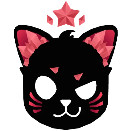 Glowing Red Crystal Cat Mask