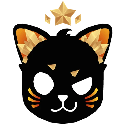 Glowing Gold Crystal Cat Mask