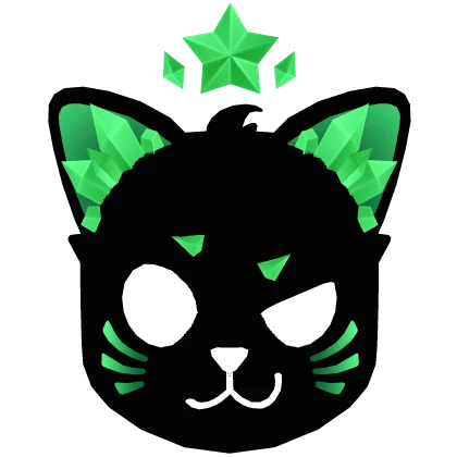 Glowing Green Crystal Cat Mask