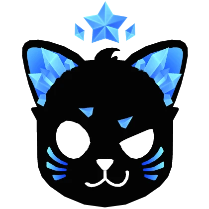 Glowing Blue Crystal Cat Mask