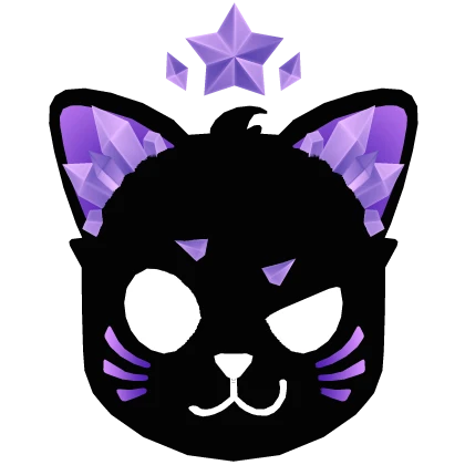 Glowing Purple Crystal Cat Mask