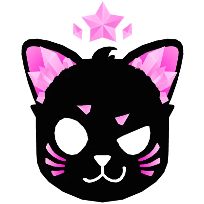 Glowing Pink Crystal Cat Mask