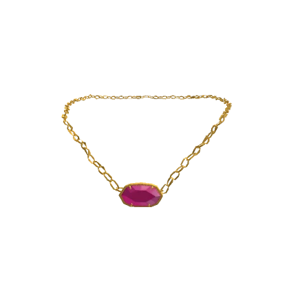 Pink Preppy Necklace Gold 3.0