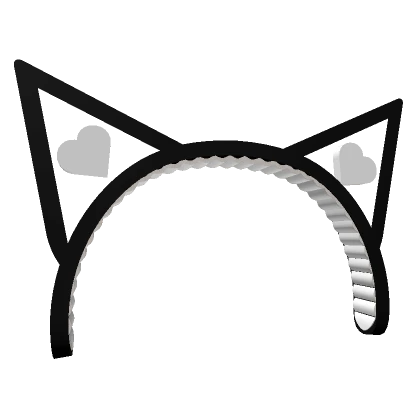 Cat Heart Ears Headband (Black)