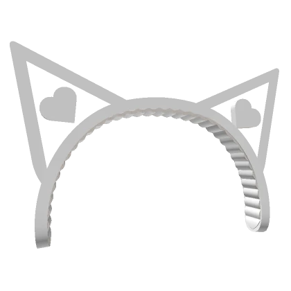 Cat Heart Ears Headband (White)