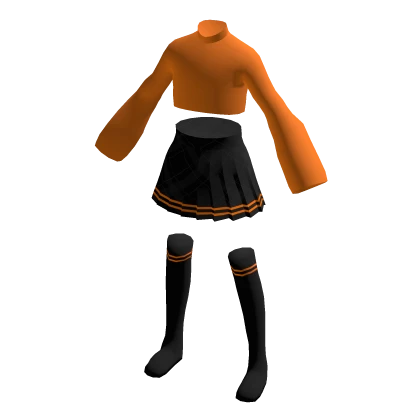 halloween cute sweater w/ skirt and socks outfit