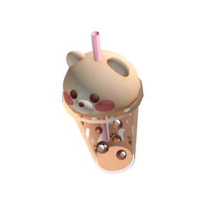 Cute Brown Bear Boba In Hand