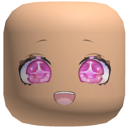 Pink Starry Eye Anime Face [Beige]