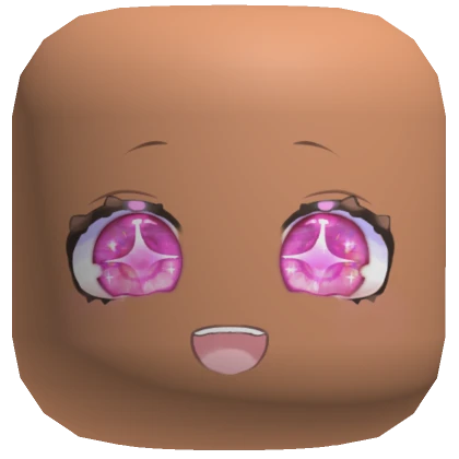 Pink Starry Eye Anime Face [Tan]