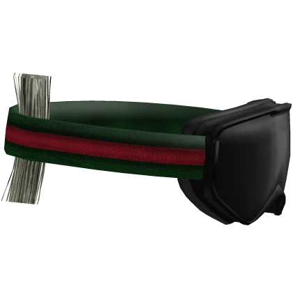 Designer Striped Money Headband Ski Goggles