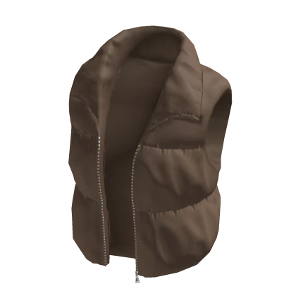 puffer vest brown