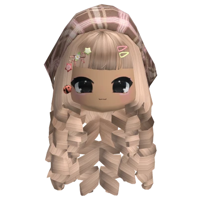 ♡ Long Cutesy Igari Hair w/Chibi Face (Blonde)