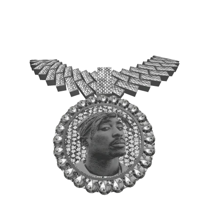 4.0 tupac memorial chain w cuban iced out silver