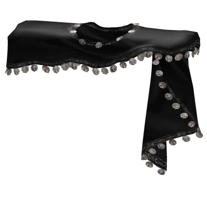 Elegant Coin Satin Black Scarf 1.0