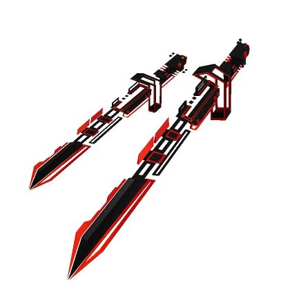 [3.0] Red Black Dual Waist Cyberpunk Sword