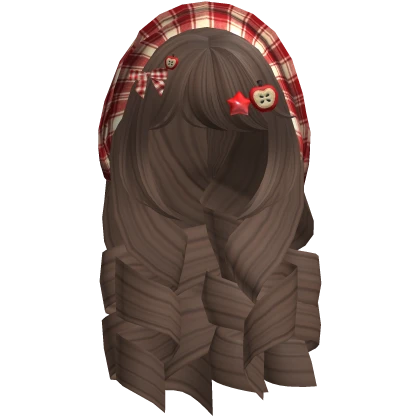 Mori Kei Igari Plaid Hairclips Soft Curls Light B