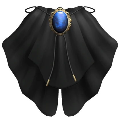 Black Jabot Ruffle with a Blue Gem 1.0
