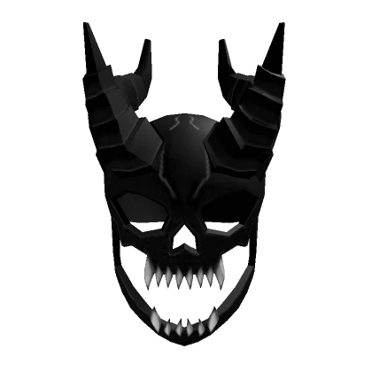 Black Horned Demon Skull