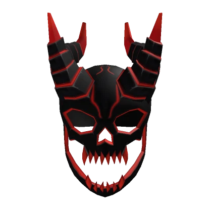 Red Horned Demon Skull