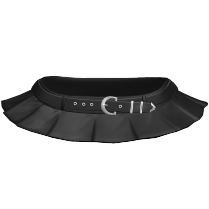 Mini Skirt Black Leather Basic Belt Y2K Chibi 3.0