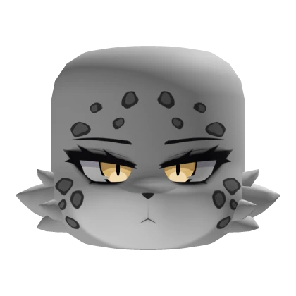 Glowing Golden Eyes Bored Snow Leopard Face