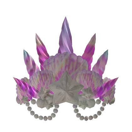 🔵 Blueberry Mermaid Crown Iridescent