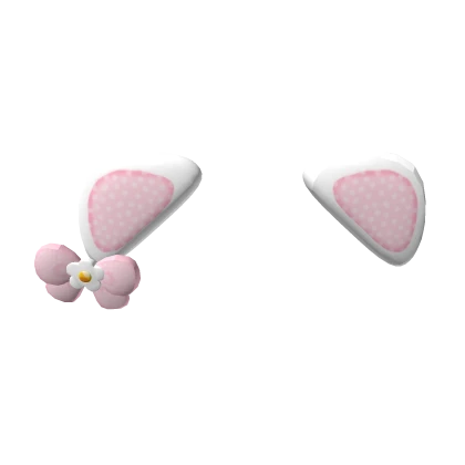 cute kitten ears with pink kawaii bow