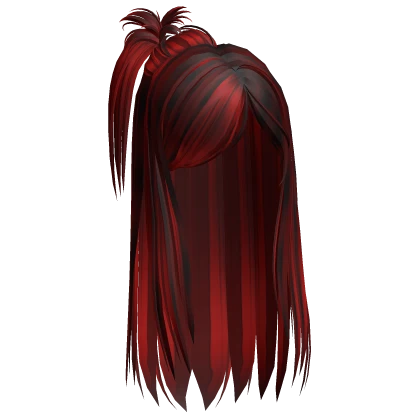 All red Gyaru Scene Spikey Ponytail