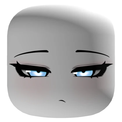 Too Cool To Care Face w/ Glowing Blue Eyes - White