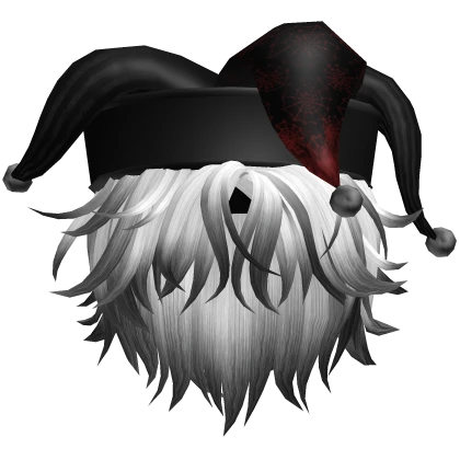 White to Black Messy Middle part Hair & Jester Hat