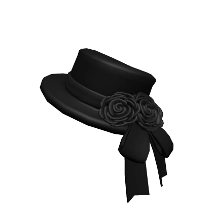 ୨୧: kawaii gothic doll top hat with black roses 