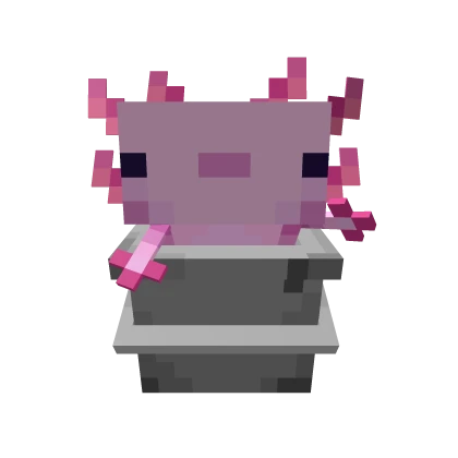 Pink Axolotl Backpack in 3D Pixel Cube