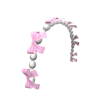 Bow & Pearl Headband Pink