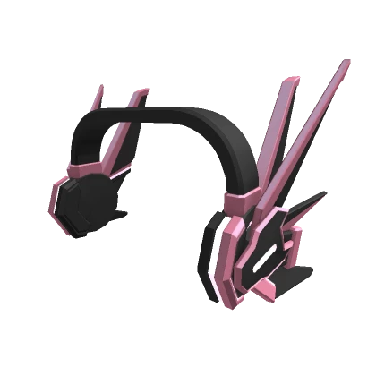 Black and Pink Glowing Mecha Wing Headphones