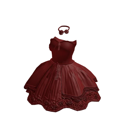 ♾️ Red petite flower dress