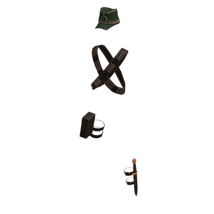 Mexican Cadet Bandolier Green Cap  Holsters