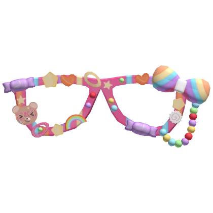 decora harajuku pastel kidcore pink glasses mask