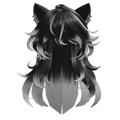 y2k Black wolf cut hair