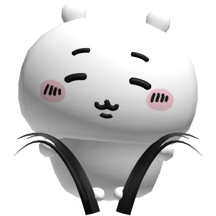 chiikawa white bear holding your hair in black