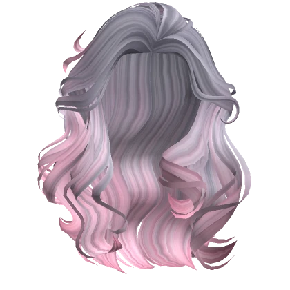 Casually Tossed Messy Hair Silver Pink Ombre