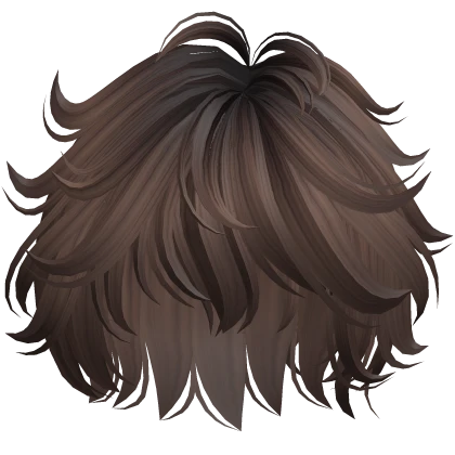 Messy Fluffy Anime Boy Hair (Dark Brown)